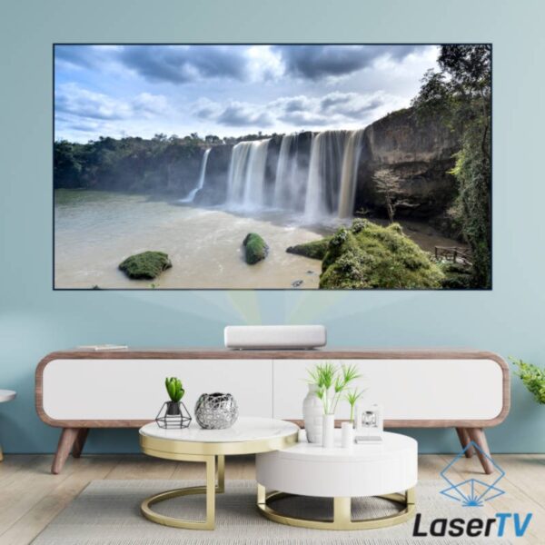 Laser TV 100 cali, projektor UST 4K Samsung LSP7T i ekran Grandview Dynamique